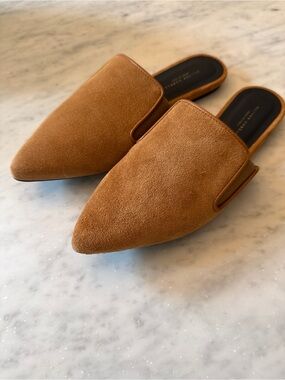 Oliver Cabell Dream Mule Chestnut Brown Suede Pointed Flats